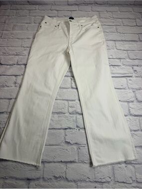 J. Crew White Wide-Leg Cropped Jeans. Size 30